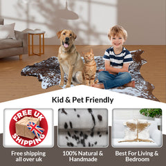 Authentic Hair-On Goat Skin Rug - Rich Dark Brown for Sophisticated Interiors