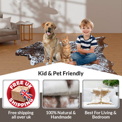 Premium Dark Brown Goat Hide Rug - Soft and Durable for Sophisticated Interiors