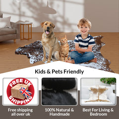 Authentic Hair-On Goat Skin Rug - Rich Dark Brown for Sophisticated Interiors