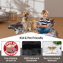 Luxurious Brown & White Natural Goat Skin Rug Wall Décor - Celestial Leather Limited