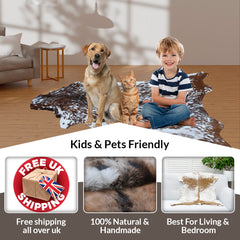 Luxurious Dark Brown Goat Skin Rug | Modern Sophistication - Celestial Leather Limited