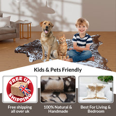 Luxurious Multicolour Goat Skin Rug - Handmade, Soft & Hypoallergenic Floor Rug - Unique Eco-Friendly Home Decor