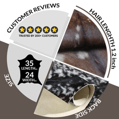 Goat Skin Rug: Tri-Color genuine Goat hide rug