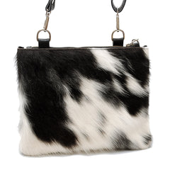 Elegant Vegan Leather Handbag with Adjustable Strap and Gold Hardware - Unique Cowhide Design - Perfect Gift for Her - Celestial Leather Limited