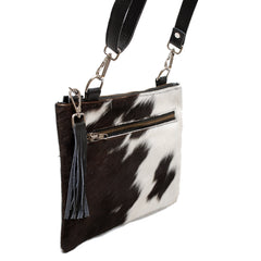 Gorgeous Multi-Colour Vegan Leather Handbag with Celestial Hair on Hide Leather - Unique & Handcrafted Design with Gold Hardware - Celestial Leather Limited