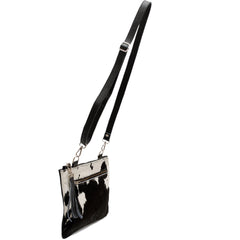 Luxurious Vegan Leather Handbag with Adjustable Strap and Gold Hardware - Unique Cowhide Design - Handcrafted Cross Body Bag for Women - Celestial Leather Limited