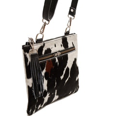 Luxurious Custom Vegan Leather Handbag with Gold Hardware - Unique Cowhide Markings, Adjustable Strap, Distressed Design - Perfect Gift for - Celestial Leather Limited