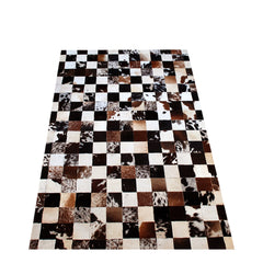 Luxurious Handmade Cowhide Patchwork Rug - Unique Leather Area Rug for Home Décor