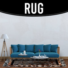 Luxurious Handmade Cowhide Patchwork Rug with Unique Design - Genuine Leather Area Rug for Home Décor & More