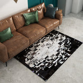 Luxurious Handmade Natural Cowhide Patchwork Rug with Zig Zag Stitching - Unique Home Décor Accent - Custom Sizes Available