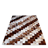 Luxurious Handmade Cowhide Patchwork Rug - Unique Home Décor Accent with Genuine Leather for Living Room or Bedroom - Custom Sizes