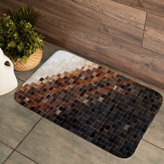 Luxurious Handmade Cowhide Patchwork Rug - Unique Natural Leather Home Decor Piece with Zig Zag Stitching & Lined Detail