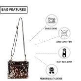 Elegant Vegan Leather Handbag with Custom Design and Gold Hardware - Stylish Cross Body Bag for Her, Adjustable Strap - Unique Gift Idea - Celestial Leather Limited