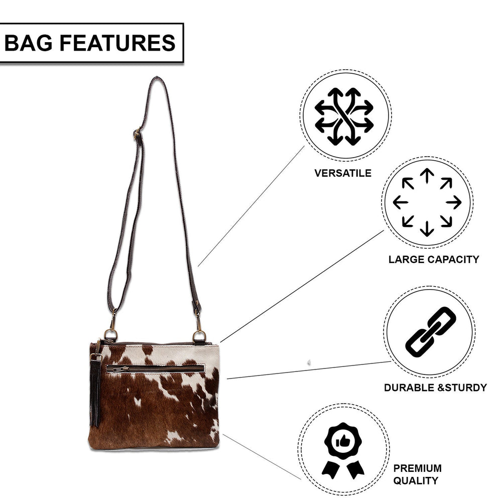 Exquisite Vegan Leather Handbag with Gold Hardware and Adjustable Strap - Unique Cowhide Design, Handcrafted Evening Bag for Her - Celestial Leather Limited