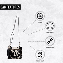 Luxurious Structured Vegan Leather Handbag with Gold Hardware - Unique Multi-Colour Crossbody Bag for Women - Adjustable Strap - Evening Bag - Celestial Leather Limited