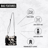 Luxurious Structured Vegan Leather Handbag with Gold Hardware - Unique Multi-Colour Crossbody Bag for Women - Adjustable Strap - Evening Bag - Celestial Leather Limited