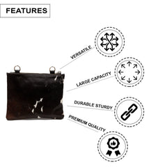 Luxury Vegan Leather Handbag with Gold Hardware | Structured Cross Body Bag with Adjustable Strap | Unique Cowhide Design | Handcrafted - Celestial Leather Limited