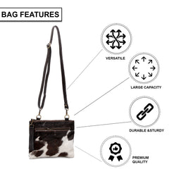 Luxurious Vegan Leather Cross Body Bag with Adjustable Strap - Unique Handcrafted Design, Gold Hardware, Evening Bag - Multi-Colour Stylish - Celestial Leather Limited