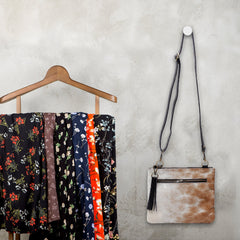 Luxurious Vegan Leather Crossbody Handbag with Gold Hardware - Unique Handcrafted Design - Adjustable Strap - Evening Bag - Multi-Colour - Celestial Leather Limited