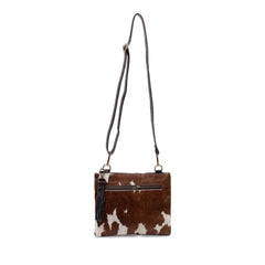 Luxurious Vegan Leather Handbag with Unique Cowhide Markings, Adjustable Strap, Gold Hardware, Evening Bag - Handcrafted & Distinctive - Celestial Leather Limited