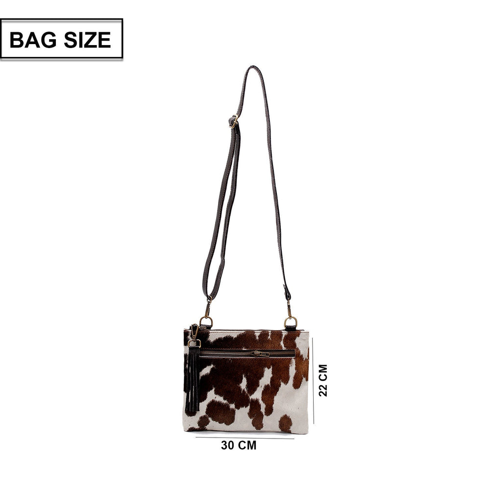 Luxurious Vegan Leather Handbag with Gold Hardware - Unique Cowhide Design - Adjustable Strap - Handmade Evening Bag - Multi-Colour - 10 - Celestial Leather Limited