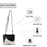 Luxurious Multi-Colour Vegan Leather Handbag with Adjustable Strap-Gold Hardware | Elegant Structured Bag with Unique Cowhide Markings - Celestial Leather Limited