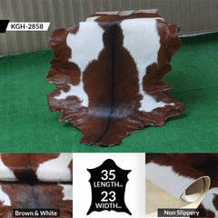 Luxurious Brown & White Hair-on Goat Skin Rug - Premium Goat Hide Rug Elegance - Sophistication for Home Décor - Hypoallergenic - Celestial Leather Limited
