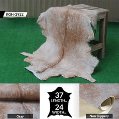 Premium Brown and White Goat Hide Rug - Natural, Handcrafted, Non-Slip Suede Back, Eco-Friendly & Sustainable - Hypoallergenic - Celestial Leather Limited