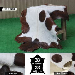 Luxurious Brown and White Genuine Goat Hide Rug - Handcrafted Premium Hair-On Goat Skin Rug with Unique Patterns and Colors - Celestial Leather Limited