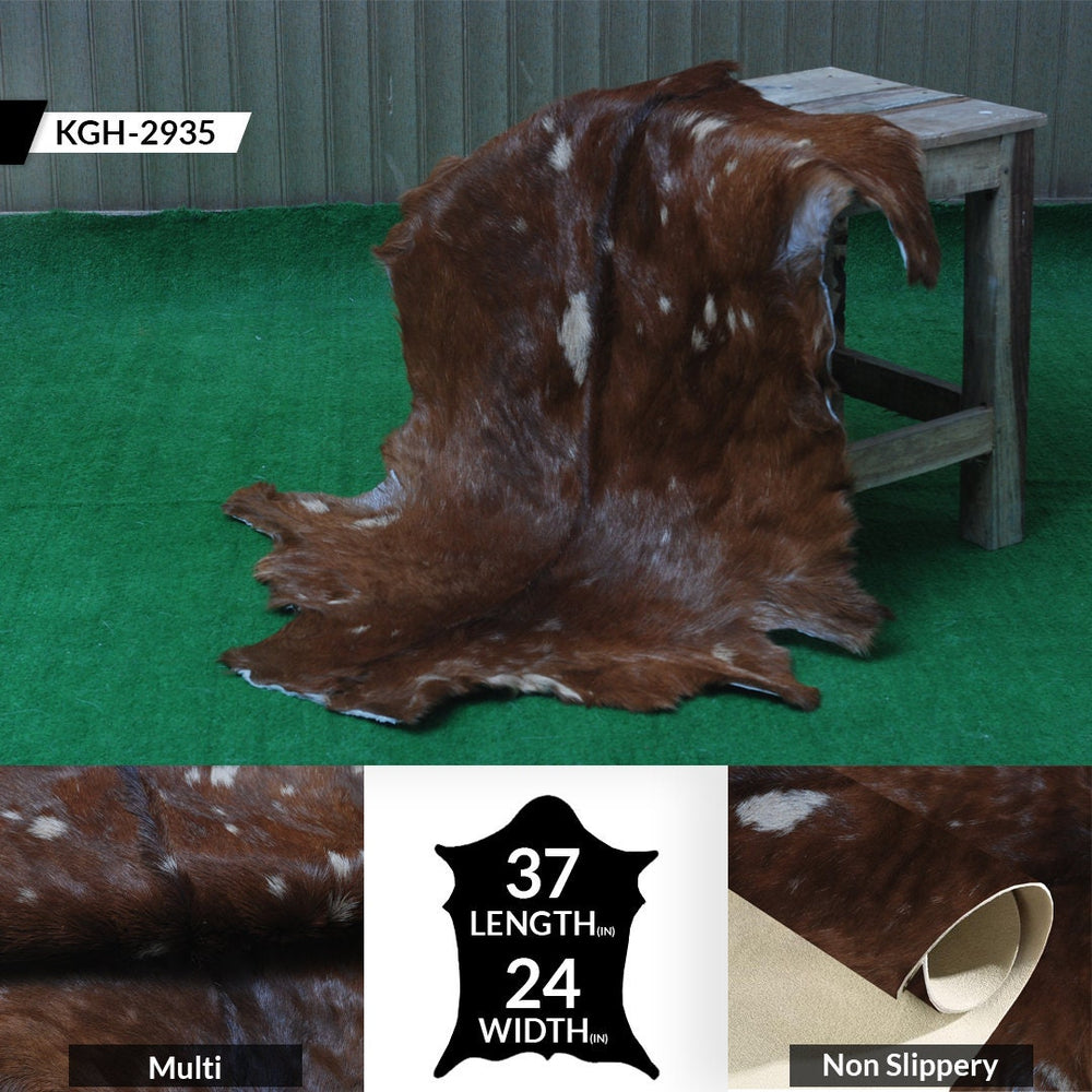 Luxury Handmade Multicolor Goat Skin Rug - Soft, Durable, Eco-Friendly & Hypoallergenic - Unique Rustic Charm for Your Home - Celestial Leather Limited