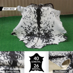 Luxury Handmade Black White Goat Skin Rug - Soft, Pet-Friendly, Non-Shedding, Eco-Friendly Rustic Decor - Celestial Leather Limited