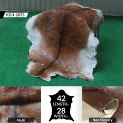 Luxury Brown and White Goat Hide Rug - Natural Premium Hair-On Goat Skin Rug - Handcrafted Eco-Friendly Home Decor - Celestial Leather Limited