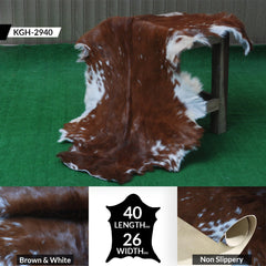 Luxury Brown & White Goat Hide Rug | Premium Hair-On Skin Rug for Home Decor - Celestial Leather Limited