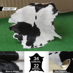 Luxurious Genuine Black & White Goat Skin Rug | Modern Home Decor | Hypoallergenic - Non-Shedding | Sustainable - Eco-Friendly