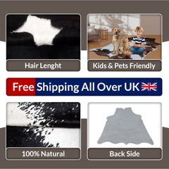 Luxurious Natural Cowhide Leather Rug for Stylish Home Decor & Leather Crafts