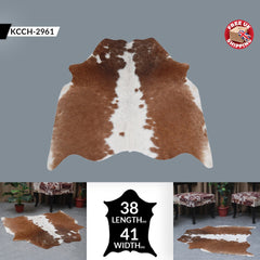 Luxurious Brown & White Cowhide Rug | Hypoallergenic - Non-Slip | Large Area Rug for Bedroom - Living Room | Top Quality - Free Shipping