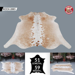 Luxurious Brown and White Cowhide Rug - Large Size - Hypoallergenic, Non-Slippery, Non-Shedding - Top Quality Exotic Natural Pattern Rug