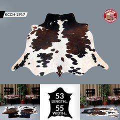 Luxurious Dark Brown Cow Skin Rug - Hypoallergenic, Non-Slip, Natural Hair, Large Size - Bedroom or Living Room Décor