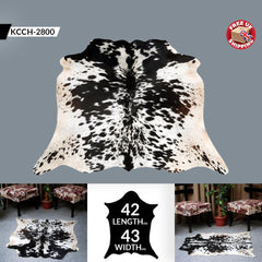 Handmade Multicolour Cowhide Rug with Animal Print - Small Size, Hypoallergenic, Non-Slip Suede Back, Non-Shedding - Free Shipping in UK