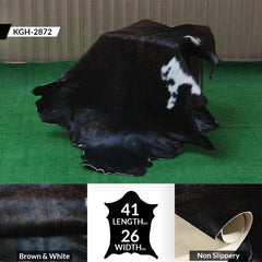 Luxurious Black & White Goat Skin Rug - Handmade, Soft & Hypoallergenic - Eco-friendly, Non-shedding, Unique Art Piece for Home Décor