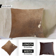 Rustic Genuine Cowhide Cushion Cover - Eco-Friendly Leather Hairy Cushion Cover for Home Decor - Exotic Animal Skin Cushion Cover