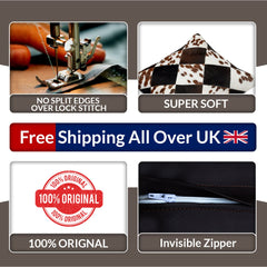 Handmade Multicolor Patchwork Cowhide Cushion Cover - Rustic Elegance & Natural Beauty - Luxurious - Hypoallergenic - Unique Animal Patterns