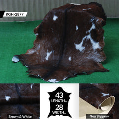 Luxury Dark Brown & White Goat Skin Rug - Durable, Hypoallergenic, Non-Shedding, Eco-Friendly - Enhance Your Home with Natural Beauty - Celestial Leather Limited