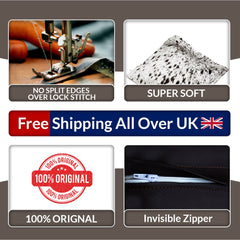 Elegant Handmade Brown & White Cowhide Cushion Cover Hair On Leather Unique Animal Pattern Rustic Home Décor