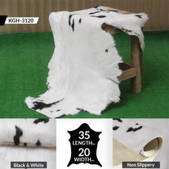 Luxurious Natural Brown & White Goat Skin Rug - Modern Sophistication for Home Decor - Celestial Leather Limited