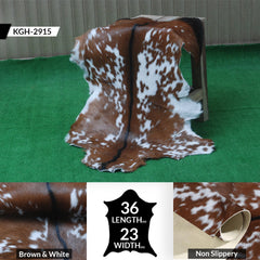 Luxurious Brown & White Goat Skin Rug - Handmade, Soft, Sustainable & Unique - Eco-Friendly Floor Rugs for Home Decor