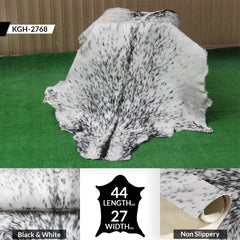 Stylish Black & White Goat Skin Rug - Modern Décor Floor Accent - Hypoallergenic - Eco-Friendly - Unique Statement Piece