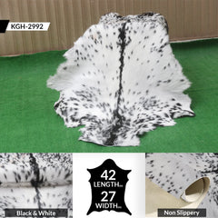 Unique Natural Black & White Goat Skin Rug - Sustainable Animal Hide Throw Floor Rug - Modern Eco-Friendly Home Décor Rug - Celestial Leather Limited