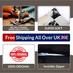 Luxury Multicolor Cowhide Patchwork Cushion Cover - Handmade Rustic Elegance with Hypoallergenic Leather Back, 15x15cm - Celestial Leather Limited