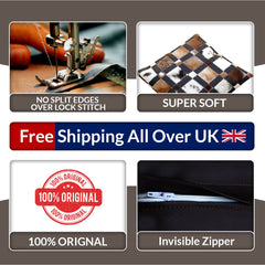 Luxurious Multicolor Handmade Patchwork Cowhide Cushion Cover for Natural Elegance and Comfort